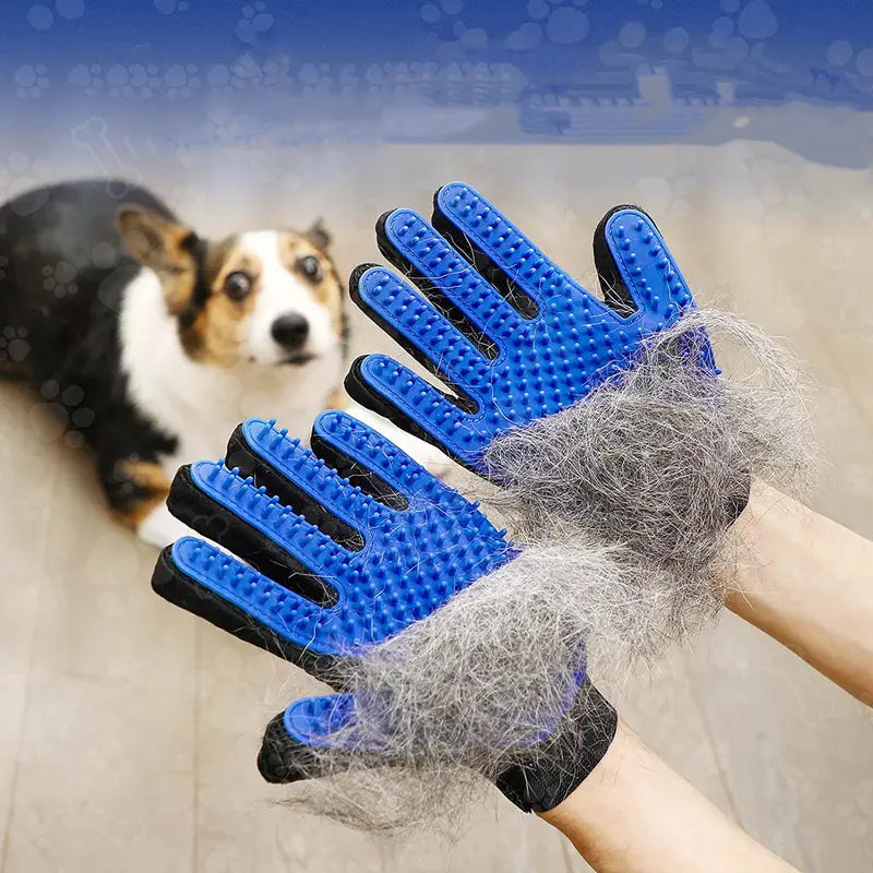 3pcs Pet Grooming Gloves for Dogs and Cats - Massage & Stimulating Circular Design